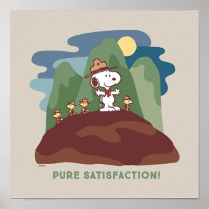 Poster cacahuètes   Snoopy & Woodstock Satisfaction pure