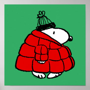 Poster cacahuètes Veste Snoopy Red Puffer