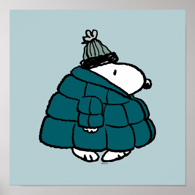 Poster cacahuètes | Veste Snoopy Winter Puffer (Devant)