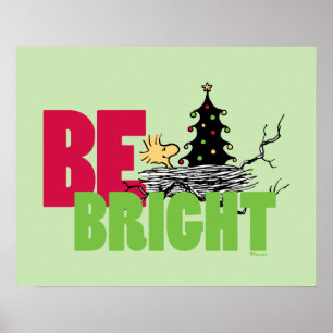 Poster cacahuètes   Woodstock Noël Soyez brillant