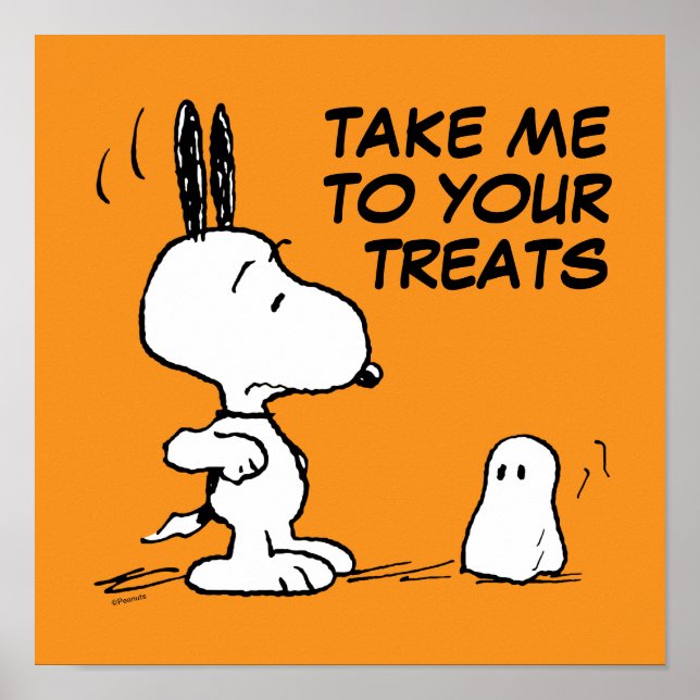 Poster cacahuètes | Woodstock Scares Snoopy (Devant)
