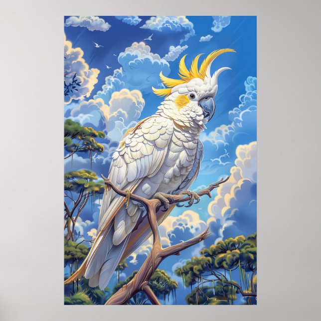 Poster Cacatoès blanc (Devant)