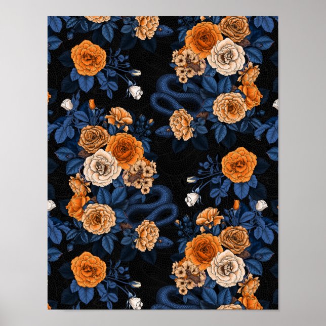 Poster Caché en rose, orange et bleu (Devant)