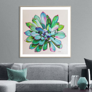 Poster Cactus bleu et rose Poids lourd des archives