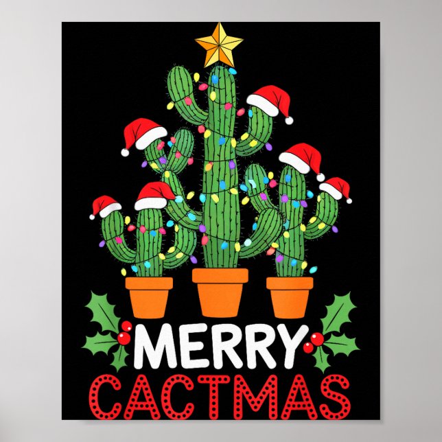 Poster Cactus Christmas Tree Funny Merry Cactmas Cactus M (Devant)