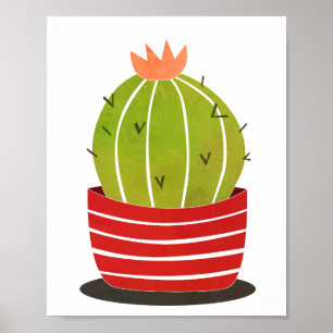 Poster Cactus dans un pot art minimal