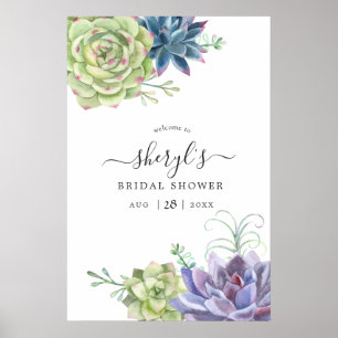 Poster Cactus de désert Succulentes Accueil de la Mariée