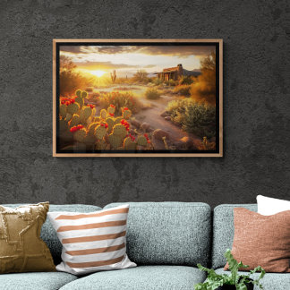 Poster Cactus du désert dans l'art de Bloom AI | Photoréa