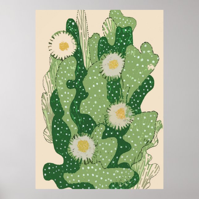 Poster Cactus en fleurs (Devant)