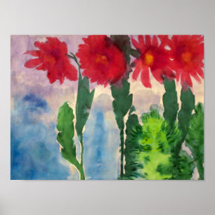Poster Cactus en fleurs   Emil Nolde  