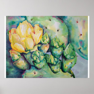 Poster Cactus en floraison