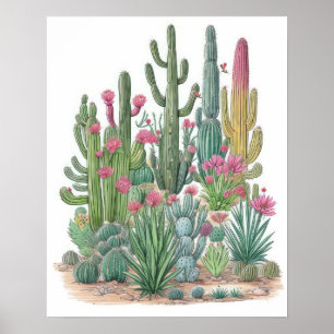 Poster Cactus floral