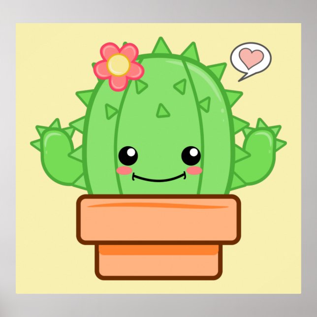 Poster Cactus mignon (Devant)