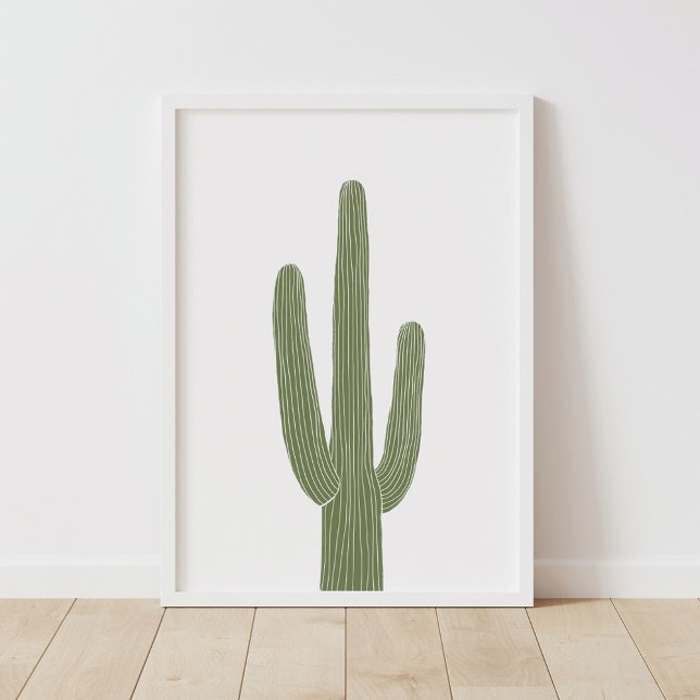 Poster Cactus Saguaro Vert Décor de pépinière du Sud-Oues (Créateur téléchargé)