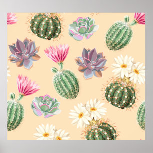 Poster Cactus Succulent : Motif de détail élevé