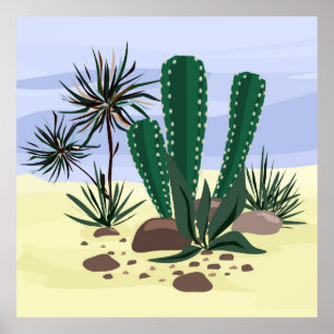 Poster Cactus, succulents.