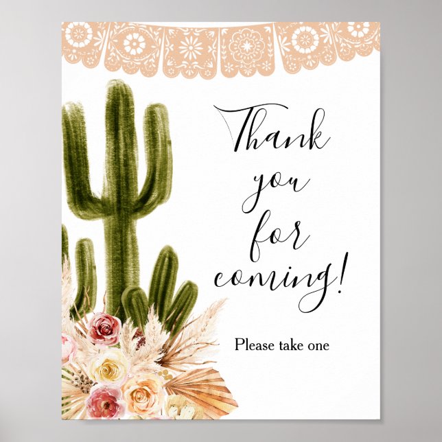 Poster Cactus Taco sur l'amour Merci pour venir Favoriser (Devant)