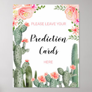 Poster Cactus Vert Laissez votre panneau Prédictions
