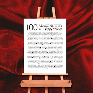 Poster Cadeau 100e anniversaire 100 raisons pour lesquell