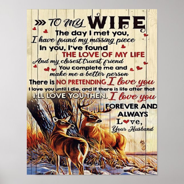 Poster Cadeau à la famille | À ma lettre de mari Design | (Devant)