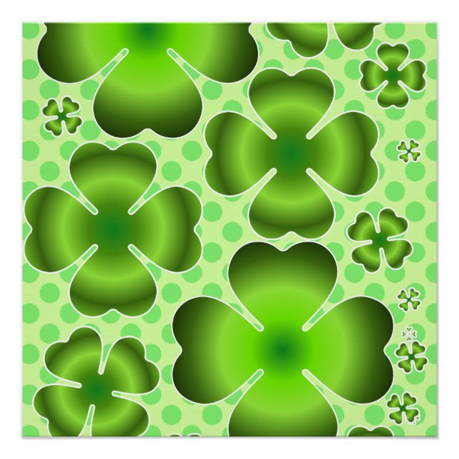 Poster Cadeau à motif trèfle vert personnalisé (Devant)