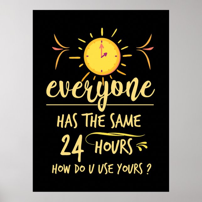 Poster Cadeau Anniversaire Tout Le Monde A Les Mêmes 24 H (Devant)