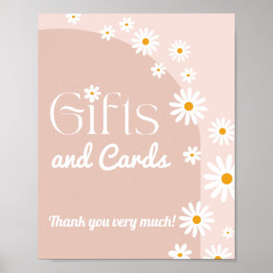Poster Cadeau Baby Shower Fille Bohème Bébé Daisy en fleu