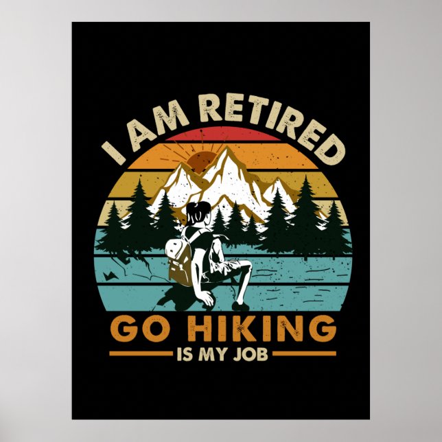 Poster Cadeau Camper | Aller Randonnée Est Mon Travail An (Devant)