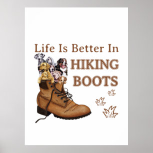 Poster Cadeau Camper   La Vie Est Meilleure Dans Le Chien