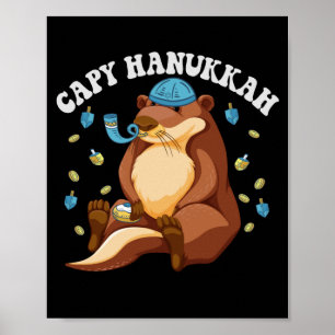 Poster Cadeau Capy Hanukkah Drôle Capybara Juif Hanukkah