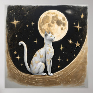 Poster Cadeau Céleste De Chat Pour Amoureux de les chats