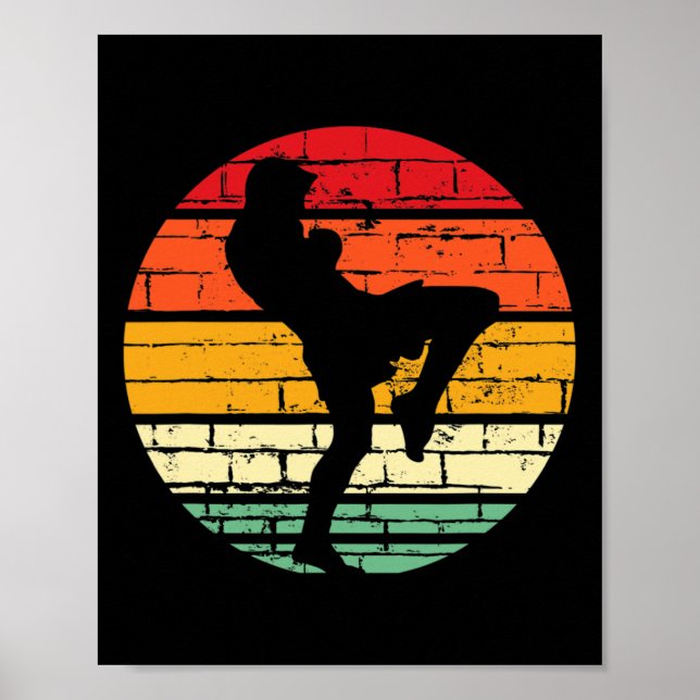 Poster Cadeau cool Muay Thai d'arts martiaux, instructeur (Devant)