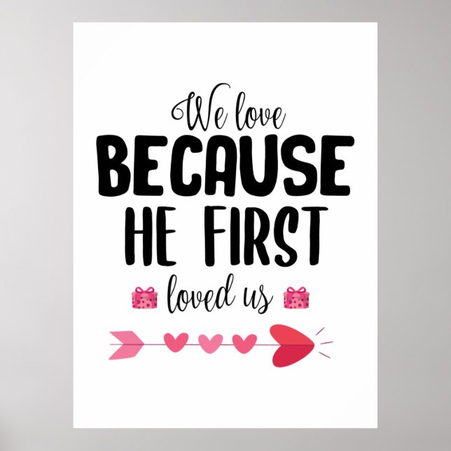 Poster Cadeau Couple Nous Aimons Parce Qu'Il Premier (Devant)
