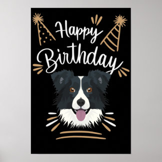 Poster Cadeau d'anniversaire Bordure Collie