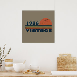 Poster cadeau d'anniversaire de naissance en 1986