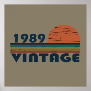 Poster Cadeau d'anniversaire de naissance en 1989