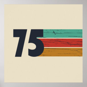Poster Cadeau d'anniversaire de naissance vintage 1975