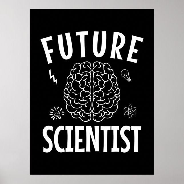 Poster Cadeau d'anniversaire | Futur scientifique (Devant)