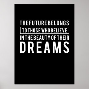 Poster Cadeau D'Anniversaire L'Avenir Appartient À Vos Rê