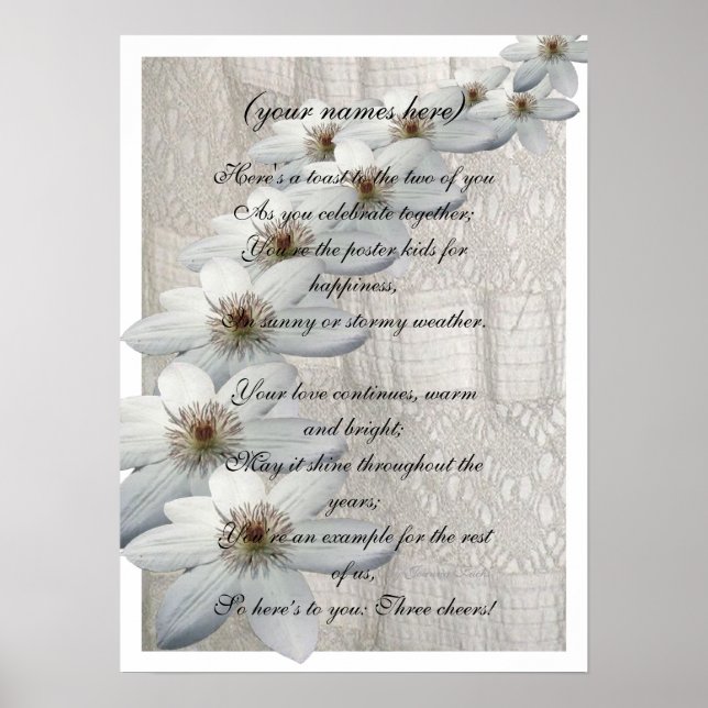 Poster Cadeau d'anniversaire pour la mariée et la mariée (Devant)
