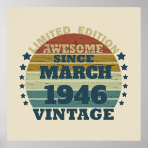 Poster Cadeau d'anniversaire vintage personnalisé