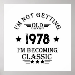 Poster Cadeau d'anniversaire vintage personnalisé noir