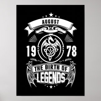 Poster Cadeau d'août | 1978 La Naissance Des Légendes