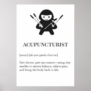 Poster Cadeau d'art mural pour acupuncteur   Acupuncture 