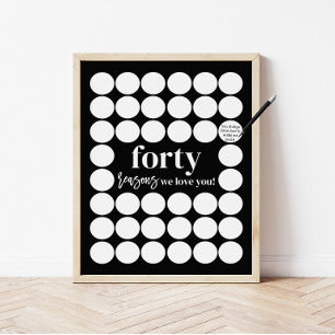 Poster Cadeau de 40 Raisons pour lesquelles nous vous aim