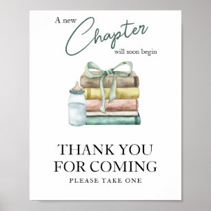 Poster Cadeau de baby shower à thème conte de fées Merci