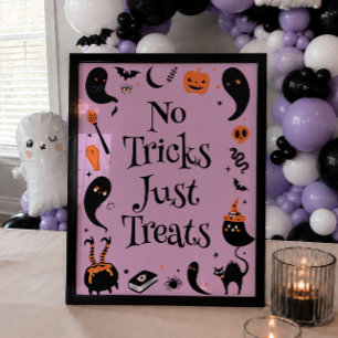 Poster Cadeau de Baby Shower Halloween 'Pas de Tours, Jus