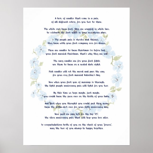 Poster Cadeau de Baby Shower - Insert pour boîte de bougi (Devant)