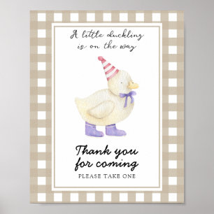Poster Cadeau de baby shower pour caneton - Merci d'être