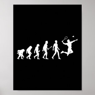Poster Cadeau de badminton Evolution pour joueurs de badm